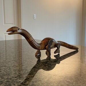 Wooden Dinosaur Reptile Figurine - Brown